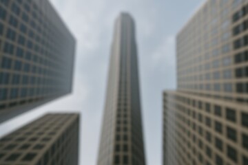 Looking Up at Out-of-Focus Tall Structures Against the Sky