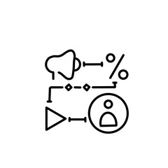 Loudspeaker person play button icon