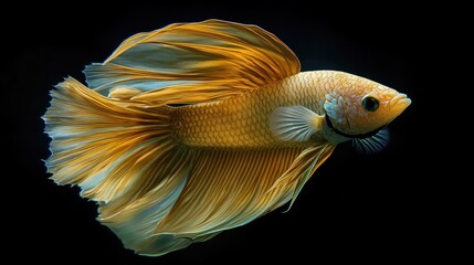Fototapeta premium Dramatic shot of a Siamese fighting fish facing off against its reflection in crystal-clear water