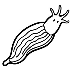 White Sea Slug Line Art
