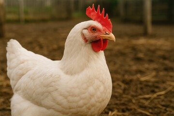 A picture of my white hen resting