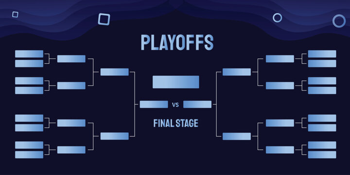 Vector tournament tree diagram for sports and gaming competition, tournament bracket with blue gradient color