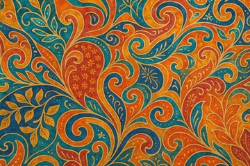 Abstract-colored Batik featuring intricate patterns and artistic design