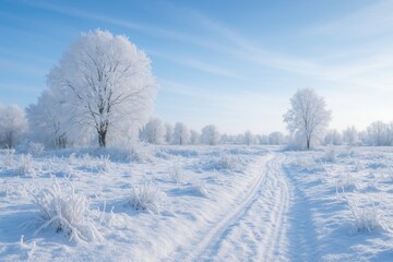 A chilly winter scene with icy surroundings