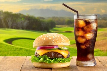 hamburger and cola