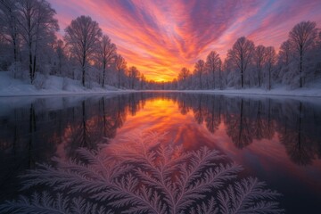 Stunning winter scenery with icy waters