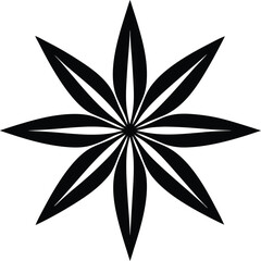 Star anise silhouette eight point star shape design