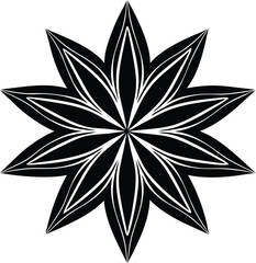 Elegant star anise silhouette design element