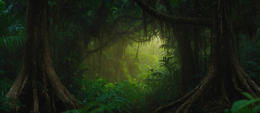 Deep tropical jungles of Southeast Asia in august