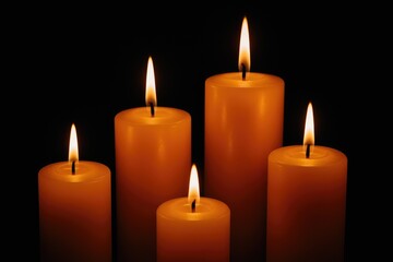 Black background with elegant candles