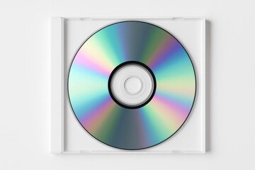 Colorful CD disk displayed in packaging