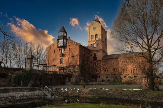 Ukraine Zhitomir region Radomyshl castle on a cloudy autumn day