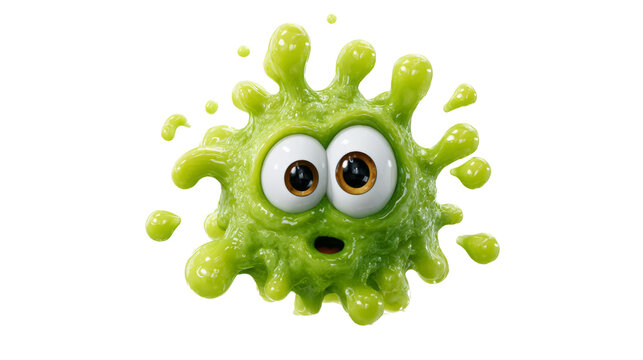 germ icon with a slime trail and big eyes