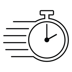 Stopwatch vector icon. Shortest speed and time limit stopwatch vector icon line Art Style. quick time icon, speed time fast deadline, vector icons set. Website or Apps Elements. Vector illustration.