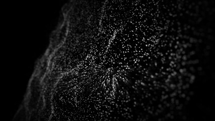 A Mesmerizing Display of Luminous White Particles Dancing Against a Deep Black Backdrop Creating an Ethereal and Dreamlike Visual Experience that Captivates the Viewer