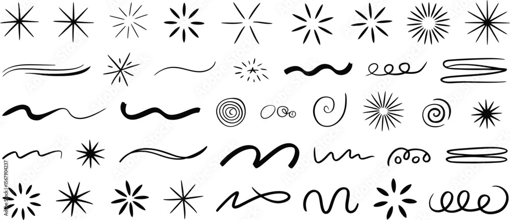 Poster vector set of calligraphic design elements