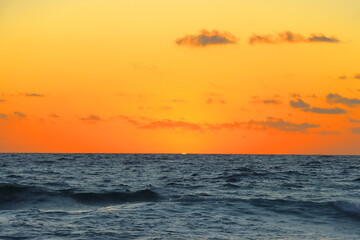 Beautiful sunset on the sea. The sun sets over the ocean.California.USA.
