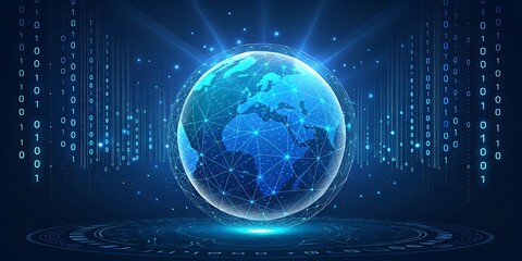 Global network data digital world technology connection