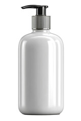 Displaying a salon-size shampoo or conditioner bottle.
