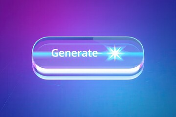 "Modern Generate Button Icon with Sparkle Star Symbol for AI App Interface – Futuristic UI Element Design in Clean Vector Style – Generative AI