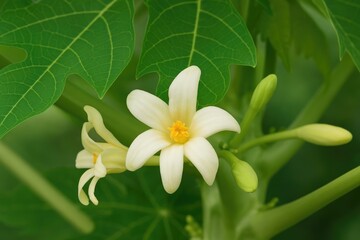 Fototapeta premium Tropical Fruit Blossom: The Papaya Flower