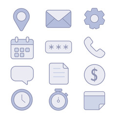 Icons representing common applications used for communication, scheduling, and task management in a minimalist design