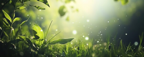 Serene natural beauty capturing the essence of lush greenery and glistening light