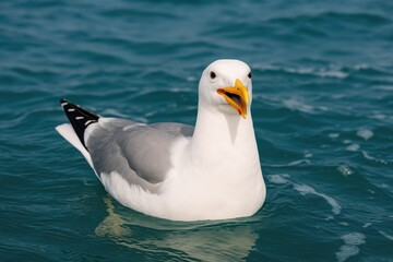 Joyful Seagull Enjoying the Breeze