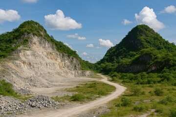 Abandoned Limestone Quarry from Past Mining Activities