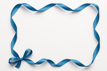 Blue ribbon border on a white backdrop