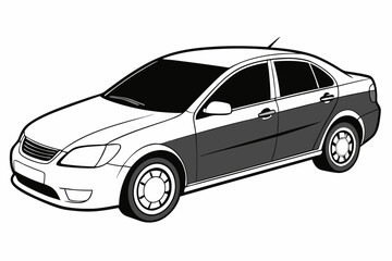 Fototapeta premium Black luxury sport SUV car, isolated on a white background, ready for your design