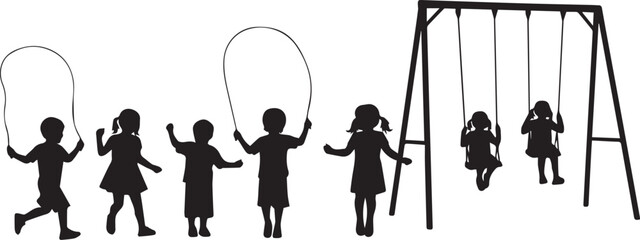 vector illustration of chidren playing