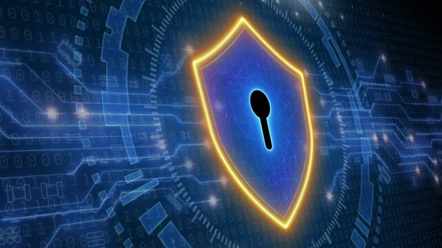 Cyber security technology and privacy data network protection concept. Digital system dashboard displays identity verification to prevent fraud, spam virus, spyware, malware or cyberattacks.