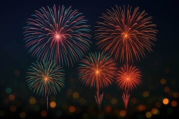 Bright and vivid fireworks display with vibrant colors