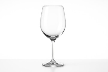 Obraz premium Empty glass of wine against a plain white backdrop