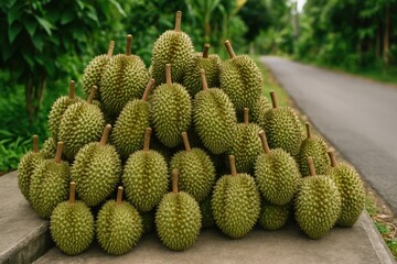 Garden-fresh durian available for purchase, the fruit royalty