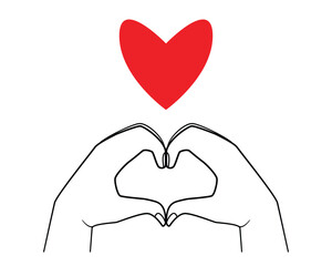 Illustration vector of finger heart action symbol