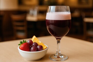 Naklejka premium Vibrant and tasty crimson wine cream delight