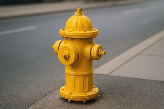 View from below of a bright yellow fire hydrant