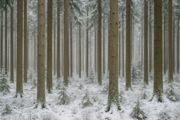 Winter woodland scene showcasing natural forest beauty