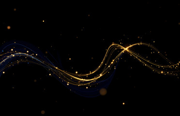 Black Gold Dreamy Light Strip Background