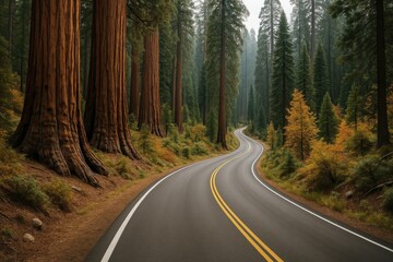 Fototapeta premium Scenic Route Through Sequoia National Park in California