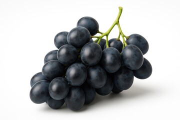 Fototapeta premium Vivid dark grapes fruit isolated on a white backdrop