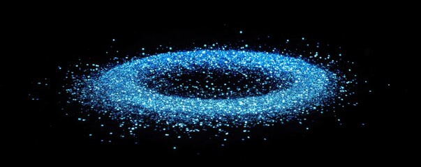 Cosmic Ring: A Celestial Blue Sparkle
