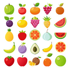 Obraz premium Vibrant Collection of Fresh Fruits Apples, Bananas, Berries, and More