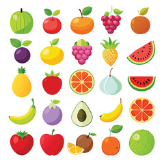 Vibrant Collection of Fresh Fruits Apples, Bananas, Berries, Citrus, and More