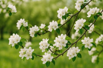 Obraz premium Springtime apple tree blossoms on flowering branches