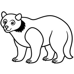 White Vector Sketch Spectacled Bear
