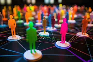 Abstract network connection representing social network and business relationship