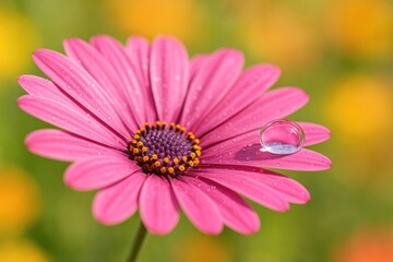 Obraz premium Water Droplet on Flower Petal